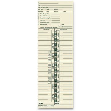 TOPS™ Time Clock Cards, Replacement For 3200, One Side, 3.5 X 10.5, 500-box freeshipping - TVN Wholesale